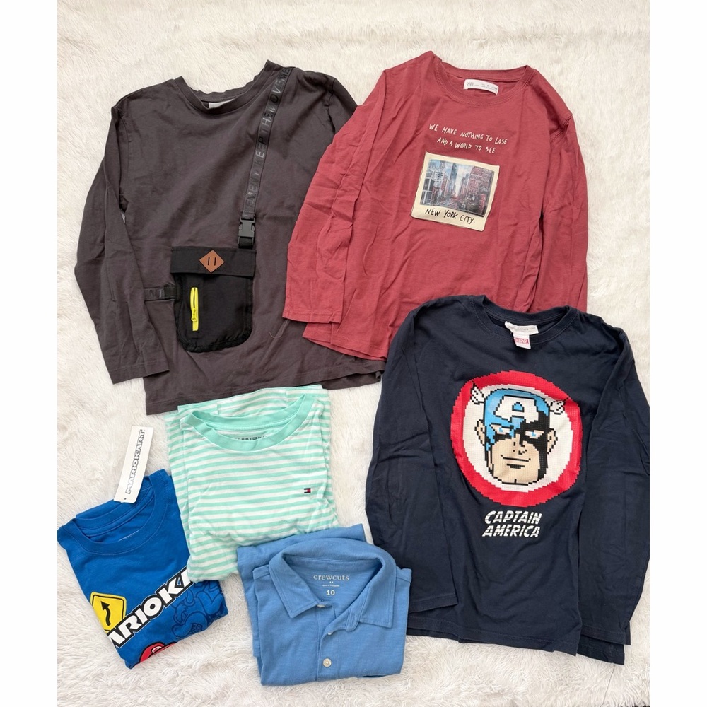 Captain America Navy Long-Sleeve Tee for Kids 9/10